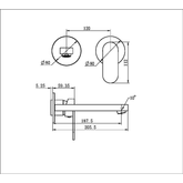 Ecco Wall Basin/Bath Nero Mixer Separate Back Plate - Brushed Nickel